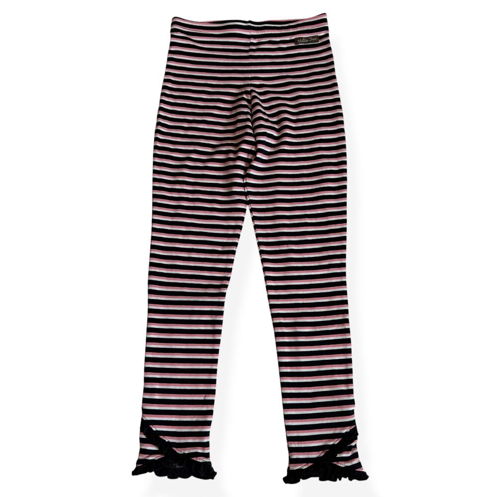 Matilda Jane Addy Leggings Heart to Heart Stripes Pink Black Girls 8